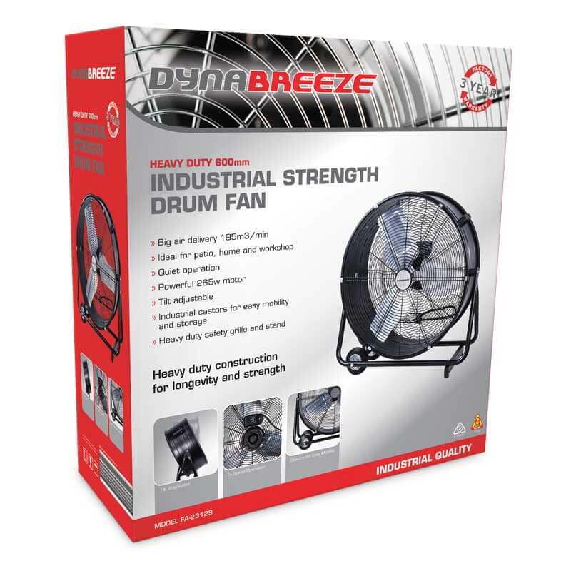 Heavy Duty 600mm Industrial Strength Drum Fan